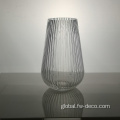 Clear Ribbed Vase home transparent cylinder ribbed glass flower vase Manufactory
